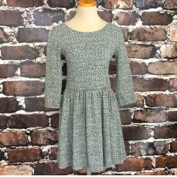 BP Nordstrom Dress Flare White Gray Diamond Medium - Picture 3 of 8